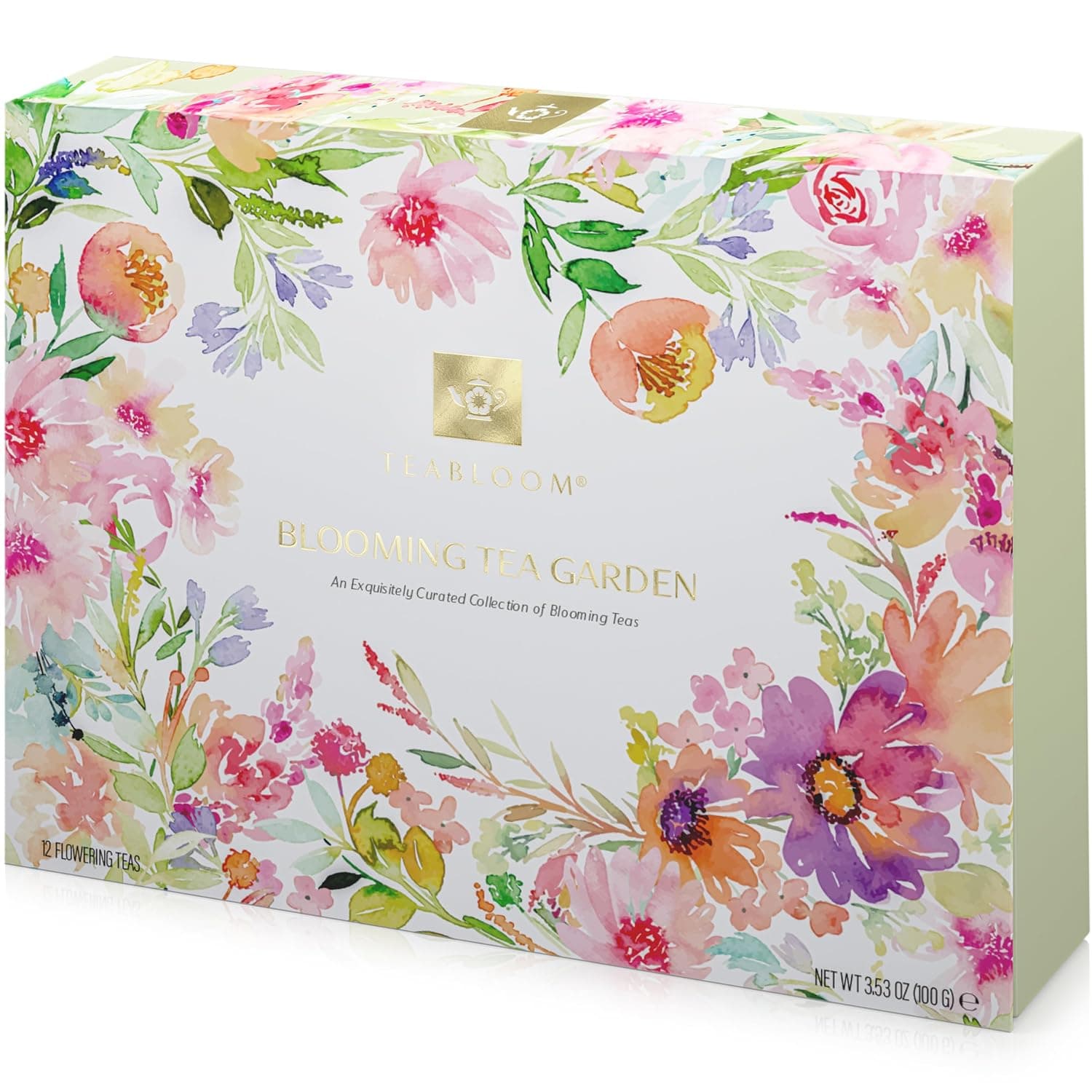 Teabloom Flowering Tea Chest - Curated Collection of 12 Gourmet Flowering Teas - Packaged in Beautiful Gift-Ready Tea Box : Grocery &amp; Gourmet Food thumbnail 5