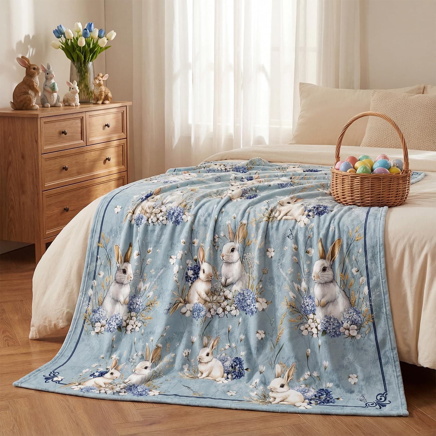 Easter Flannel Blanket Throw thumbnail 3