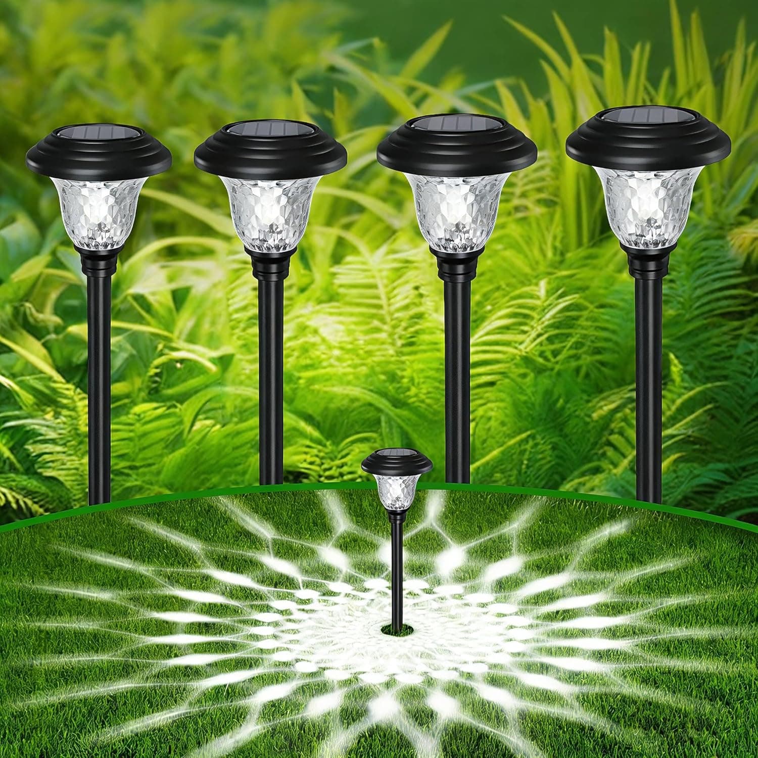 Beau Jardin 8 Pack Solar Pathway Lights - Color Changing image 1