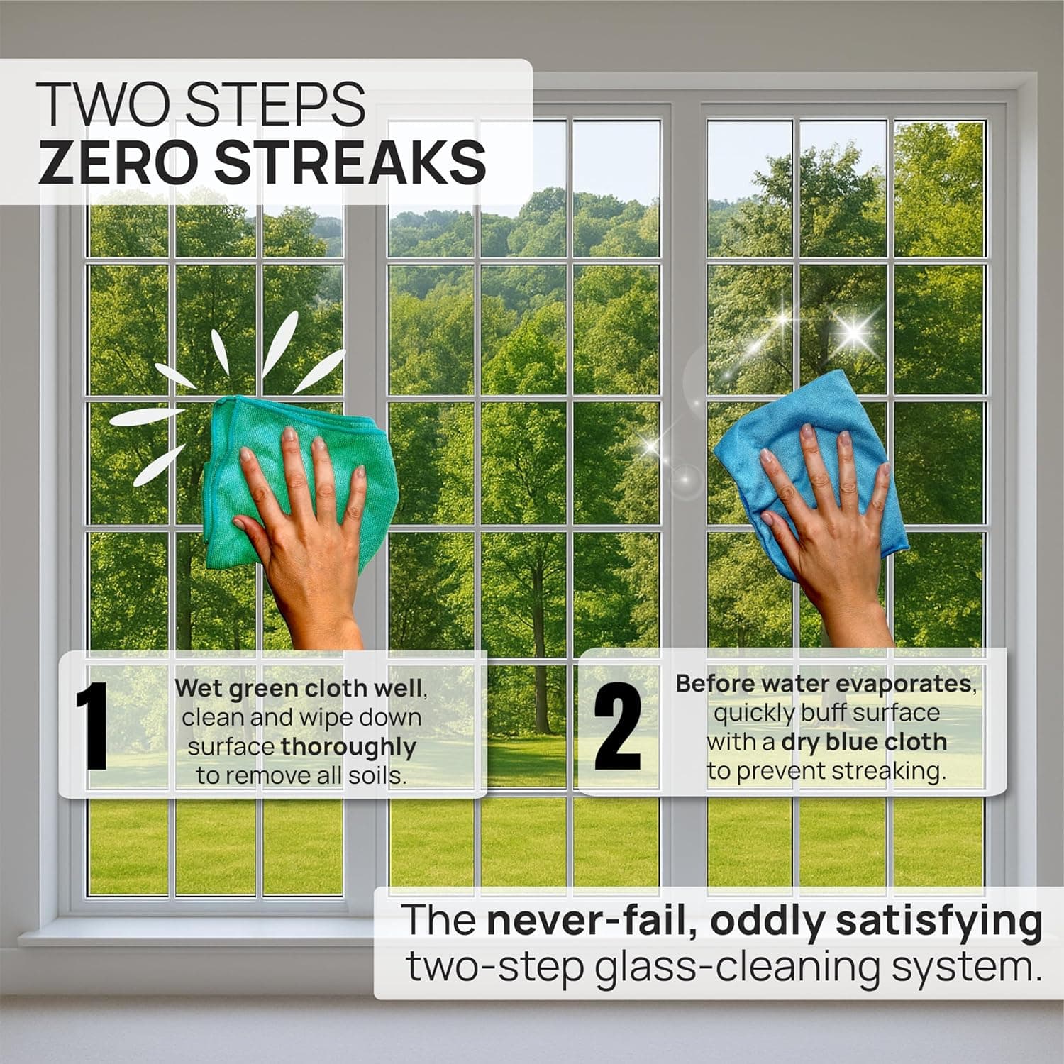 Claro 2 Step Glass Cleaning Cloth 8-Pack thumbnail 4