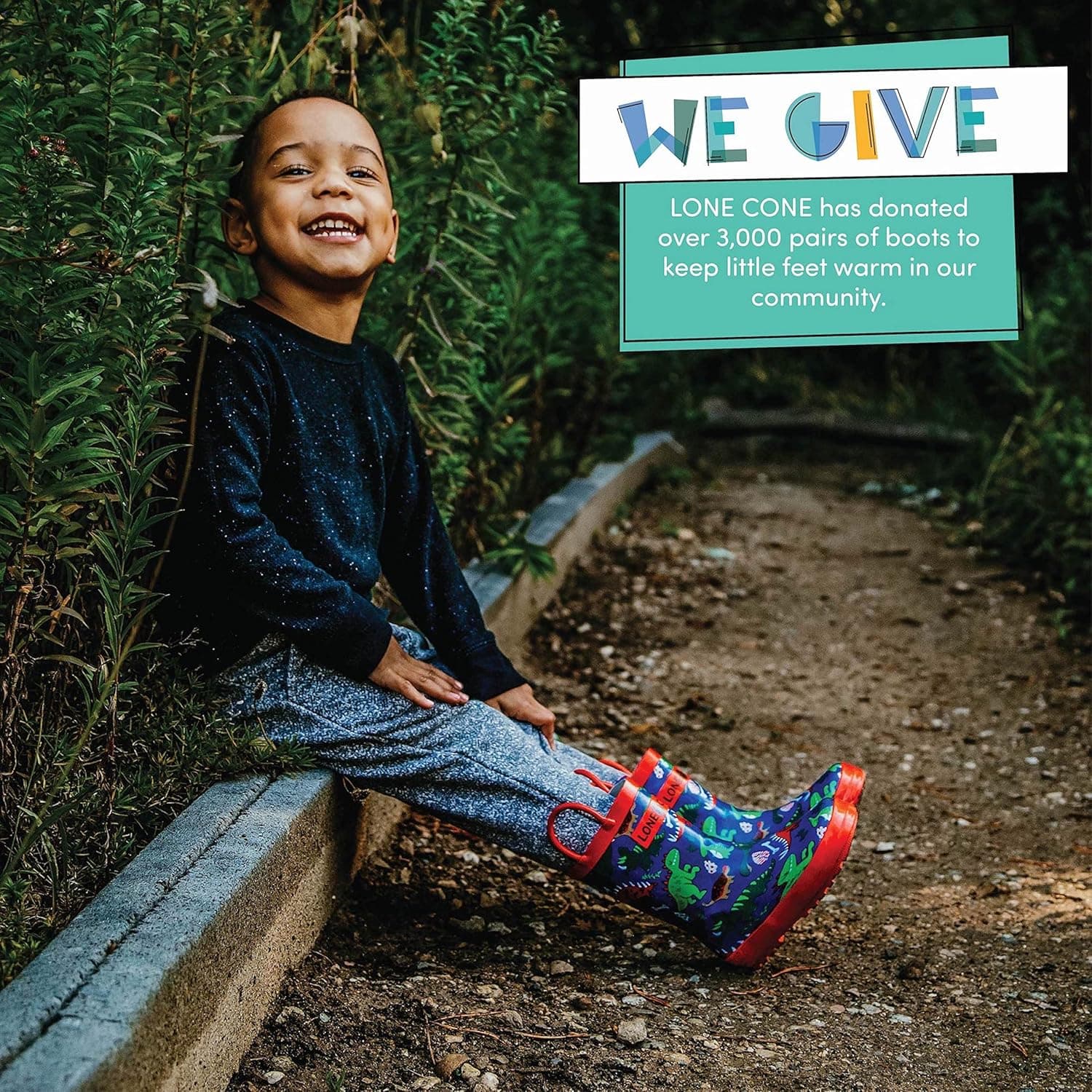 Lone Cone Rain Boots with Easy-On Handles in Fun Patterns for Boys and Girls, Play-Proof Flexible Rubber, Durable Non-Slip Treads, Kid-Friendly for Hours of Joy - Puddle-a-Saurus, 9 Toddler | Boots thumbnail 4