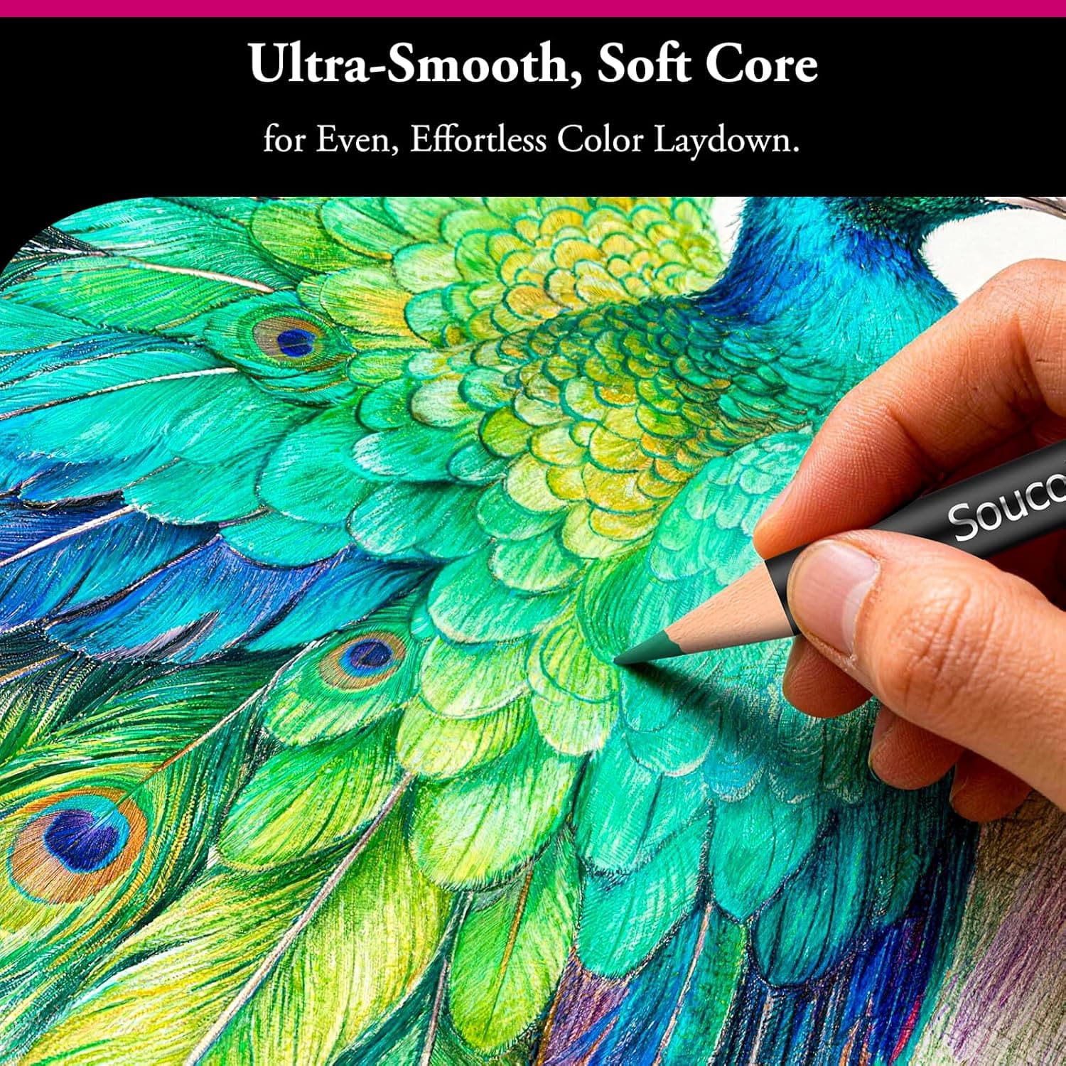 Soucolor 72-Color Colored Pencils for Adult Coloring Books, Soft Core, Back to School Supplies, Smooth Coloring Pencils for Kids Sketching, Drawing, Blending, Shading, Arts &amp; Crafts Supplies Gift : Office Products thumbnail 4