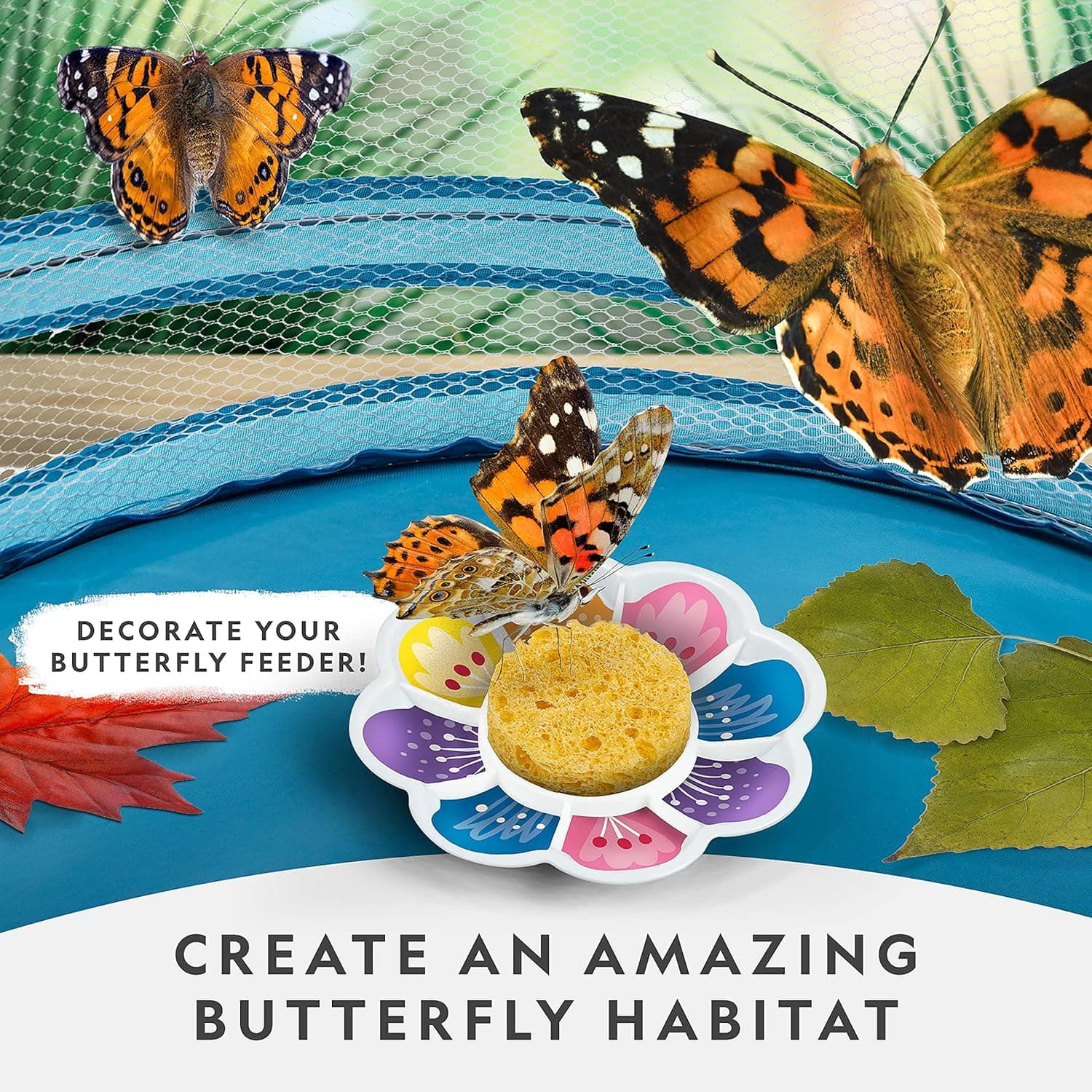 National Geographic Butterfly Growing Kit - Butterfly Habitat Kit with Voucher to Redeem 5 Caterpillars (S&amp;H Not Included), Butterfly Cage, Feeder, Easter Basket Gifts for Kids : Toys &amp; Games thumbnail 2