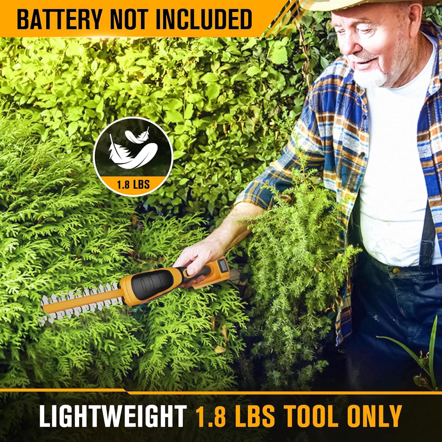 HEINPRO Hedge Trimmer Cordless Compatible with DEWALT 20V MAX Battery (No Battery), Electric Hedge Trimmer Cordless Grass Trimmer, Bush Trimmer Grass Shears Handheld for Yard, Garden, Lawn : Patio, Lawn &amp; Garden thumbnail 5