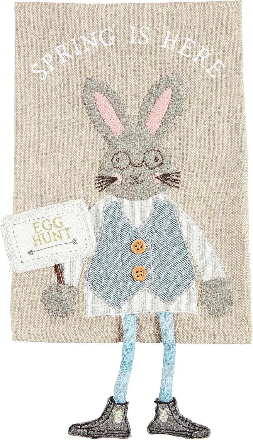 Mud Pie Easter Dangle Towels, Happy Everything; 14" x 21" : Home &amp; Kitchen thumbnail 5