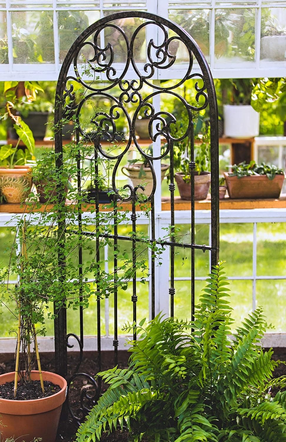 H Potter 72" Heavy Duty Garden Trellis - Charcoal Brown thumbnail 5