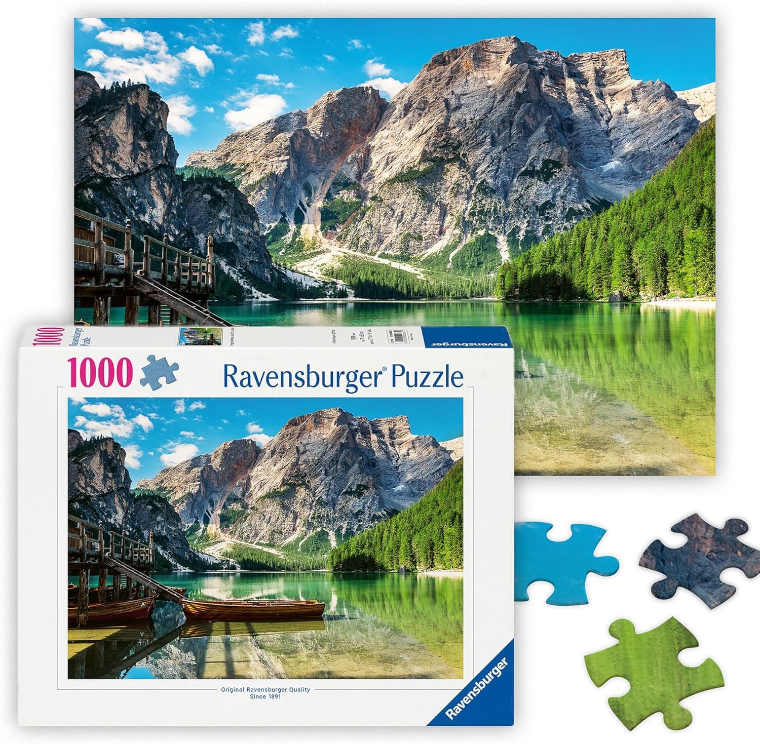Ravensburger Pragser Wildsee Italy 1000 Piece Jigsaw Puzzle image 1