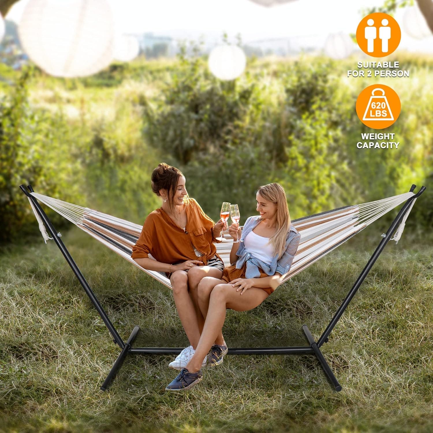 Portable 2-Person Hammock with Stand and Carrying Case thumbnail 2