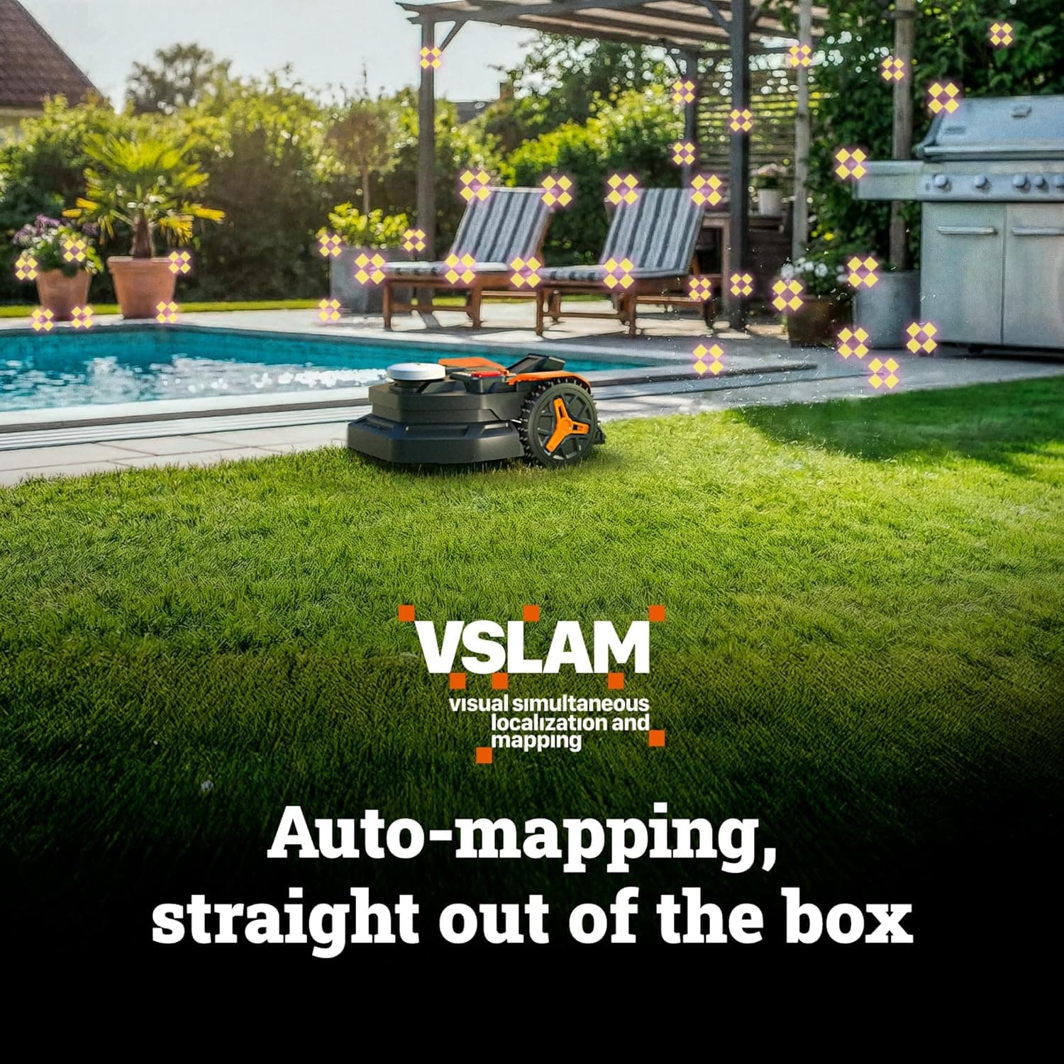 WORX Landroid Vision Cloud Robot Lawn Mower, No Perimeter Wire Robot Mower for 1/4 Acre, AI Obstacle Avoidance and RTK Cloud Navigation, 30% Slope, Auto Mapping, App Control, WR310 : Everything Else thumbnail 4