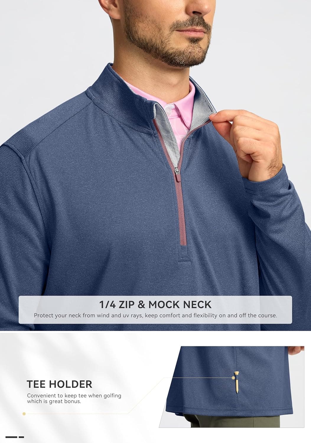 Obla Golf Quarter Zip Pullover for Men thumbnail 5