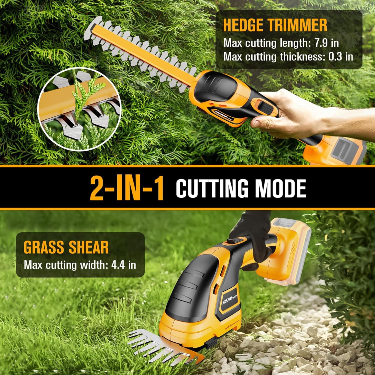 HEINPRO Hedge Trimmer Cordless Compatible with DEWALT 20V MAX Battery (No Battery), Electric Hedge Trimmer Cordless Grass Trimmer, Bush Trimmer Grass Shears Handheld for Yard, Garden, Lawn : Patio, Lawn &amp; Garden thumbnail 4