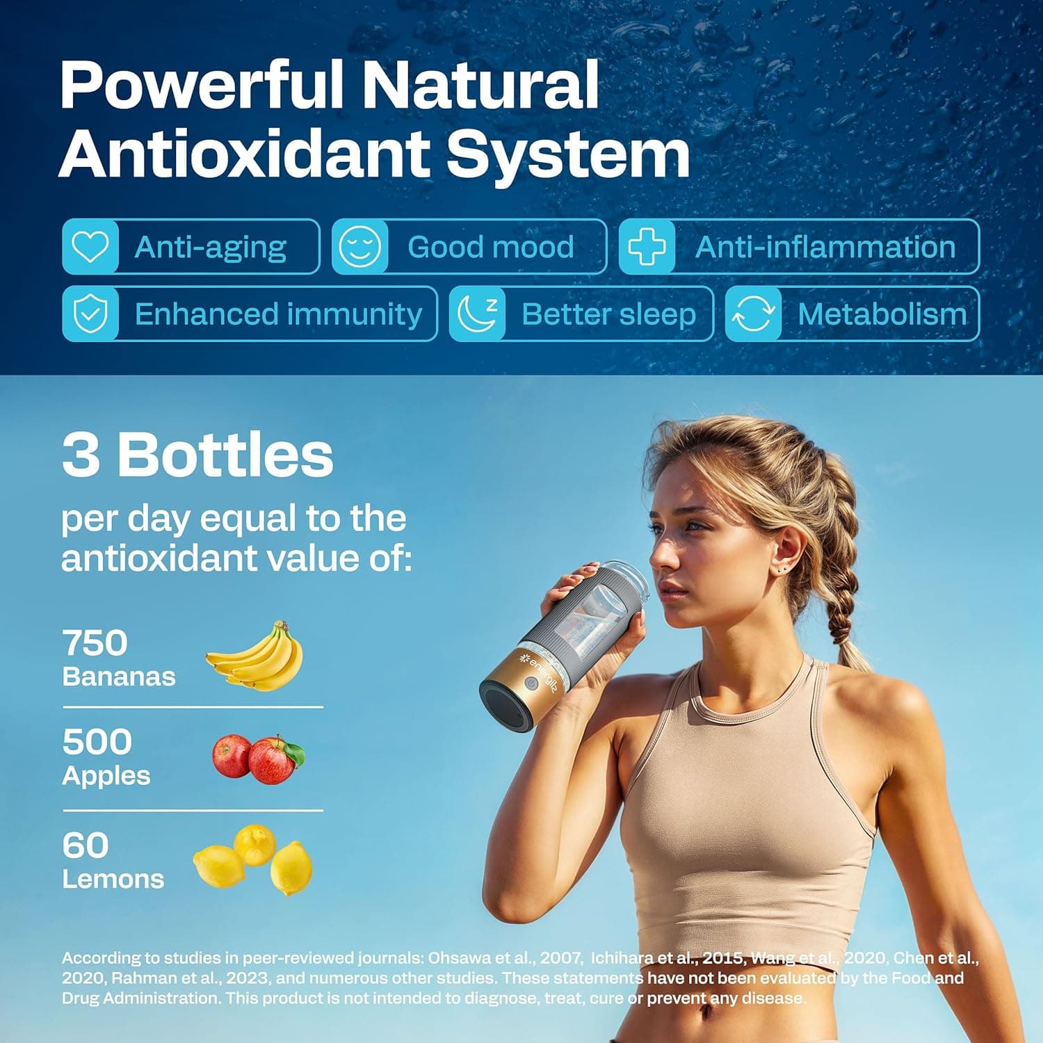 Energilz Hydrogen Water Bottle - 16.2 oz Generator thumbnail 4