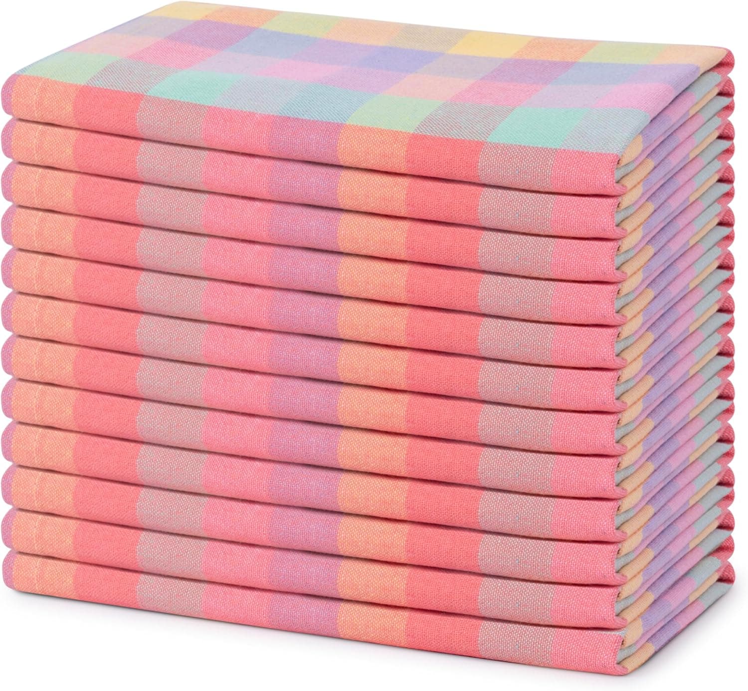 Blue Needles Gingham Buffalo Plaid Cloth Napkins Set of 12 image 1