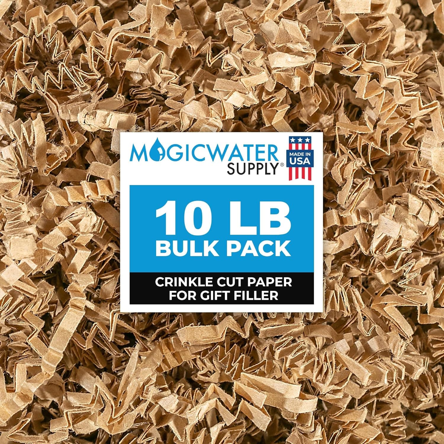 MagicWater Crinkle Cut Paper for Gift Baskets - 10 lb Kraft image 1