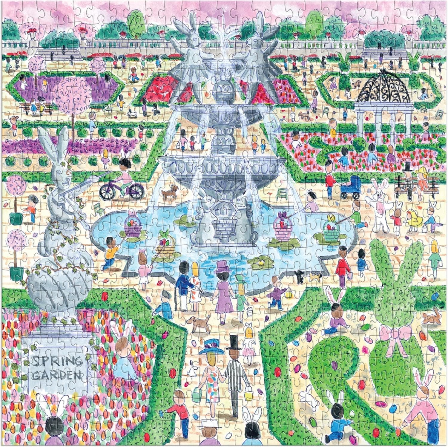 Galison Spring Egg Hunt 500 Piece Jigsaw Puzzle by Michael Storrings thumbnail 3