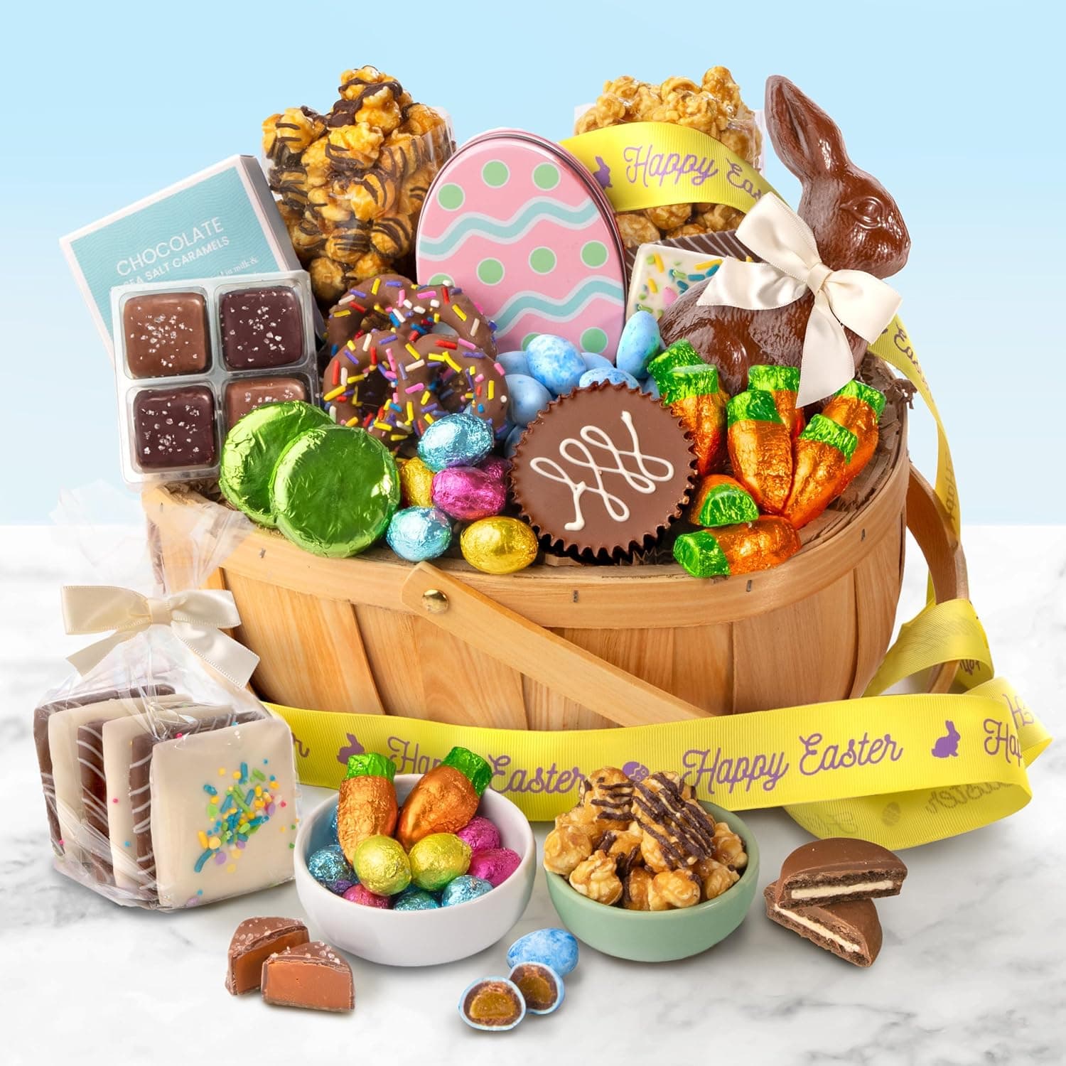 Gourmet Chocolate Easter Basket– Festive Easter Chocolate Assortment by A Gift Inside : Grocery &amp; Gourmet Food thumbnail 2