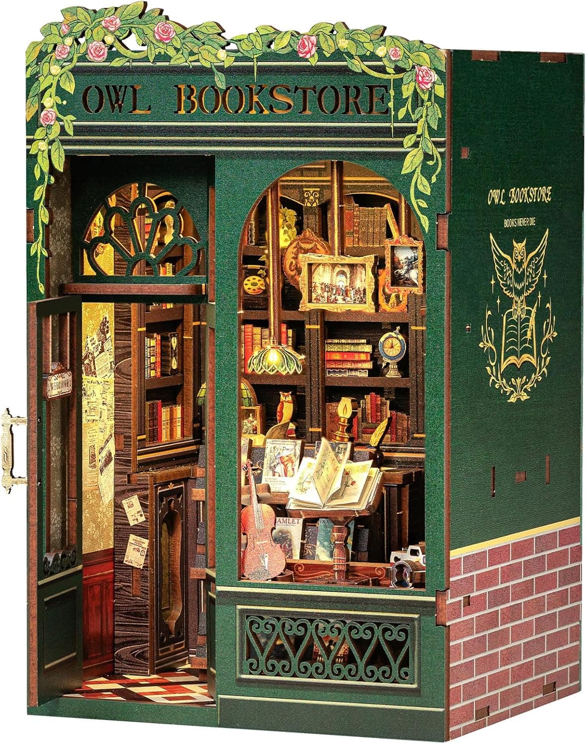 CUTEBEE Book Nook Kit - Owl Bookstore view 1
