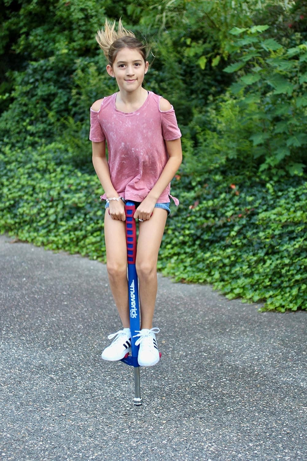 Flybar Maverick Foam Pogo Stick for Kids Age 5 and Up, 40 to 80 Pounds, Pogo Stick for Boys and Girls (Red/Blue) : Toys &amp; Games thumbnail 2