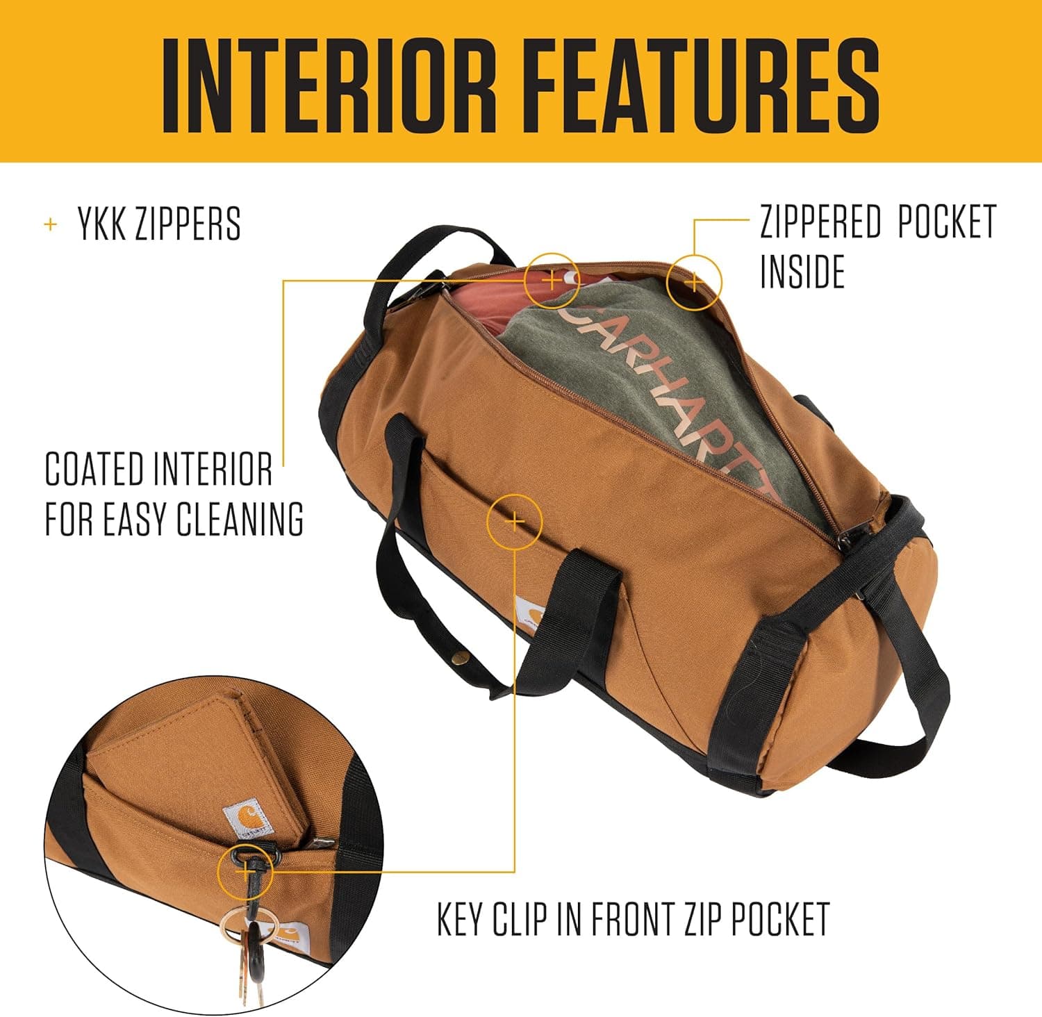 Carhartt Classic Round Duffel with Utility Pouch - 25L thumbnail 3