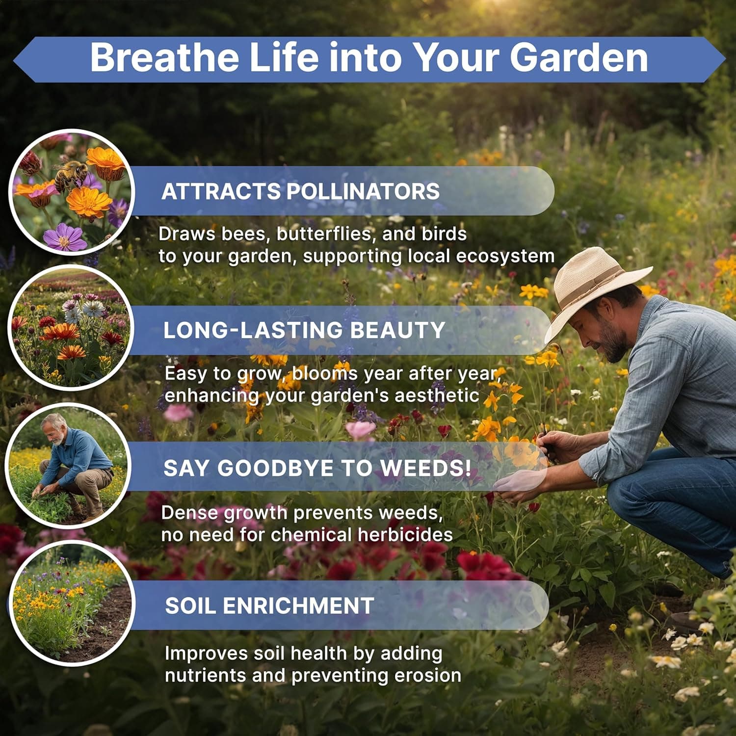 Organo Republic 16 Perennial Wildflower Seeds Mix thumbnail 5