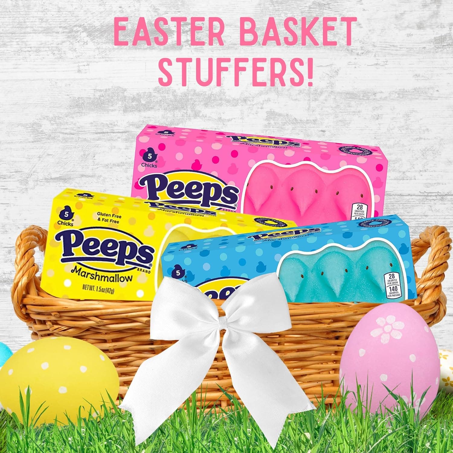 Peeps Marshmallow Chicks Variety Pack – Pink Blue Yellow Purple Easter Treats, 5 Count Boxes (Pack of 4) : Grocery &amp; Gourmet Food thumbnail 4