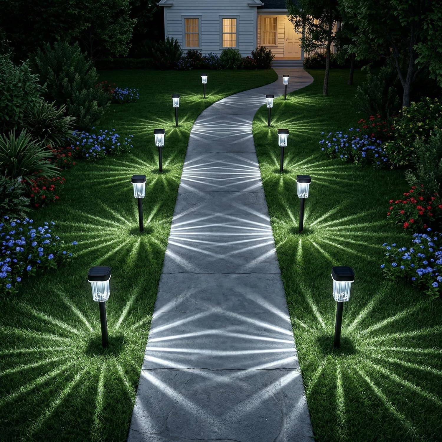 Solar Pathway Lights Outdoor 12 Pack image 1
