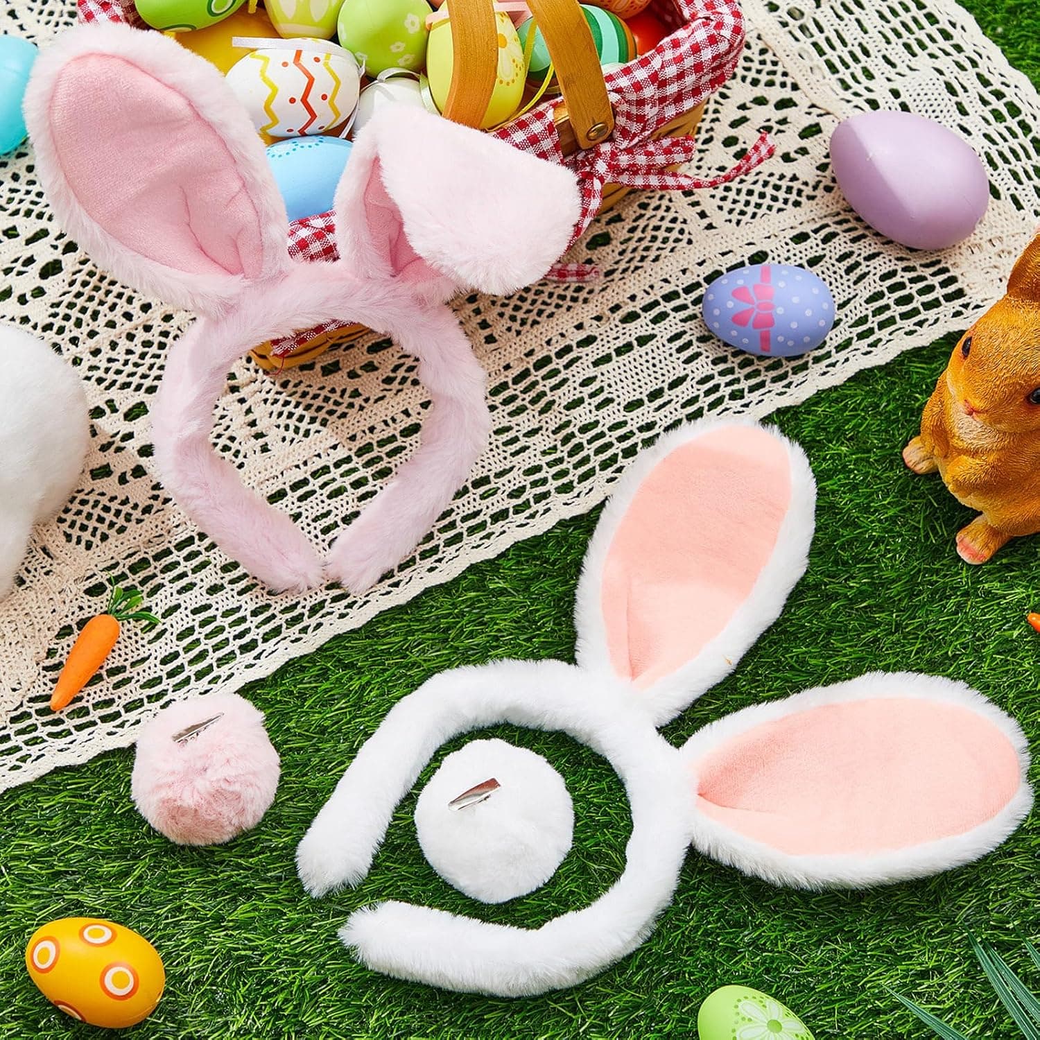 Easter Bunny Ears Headband with Tail Costume Accessories thumbnail 4