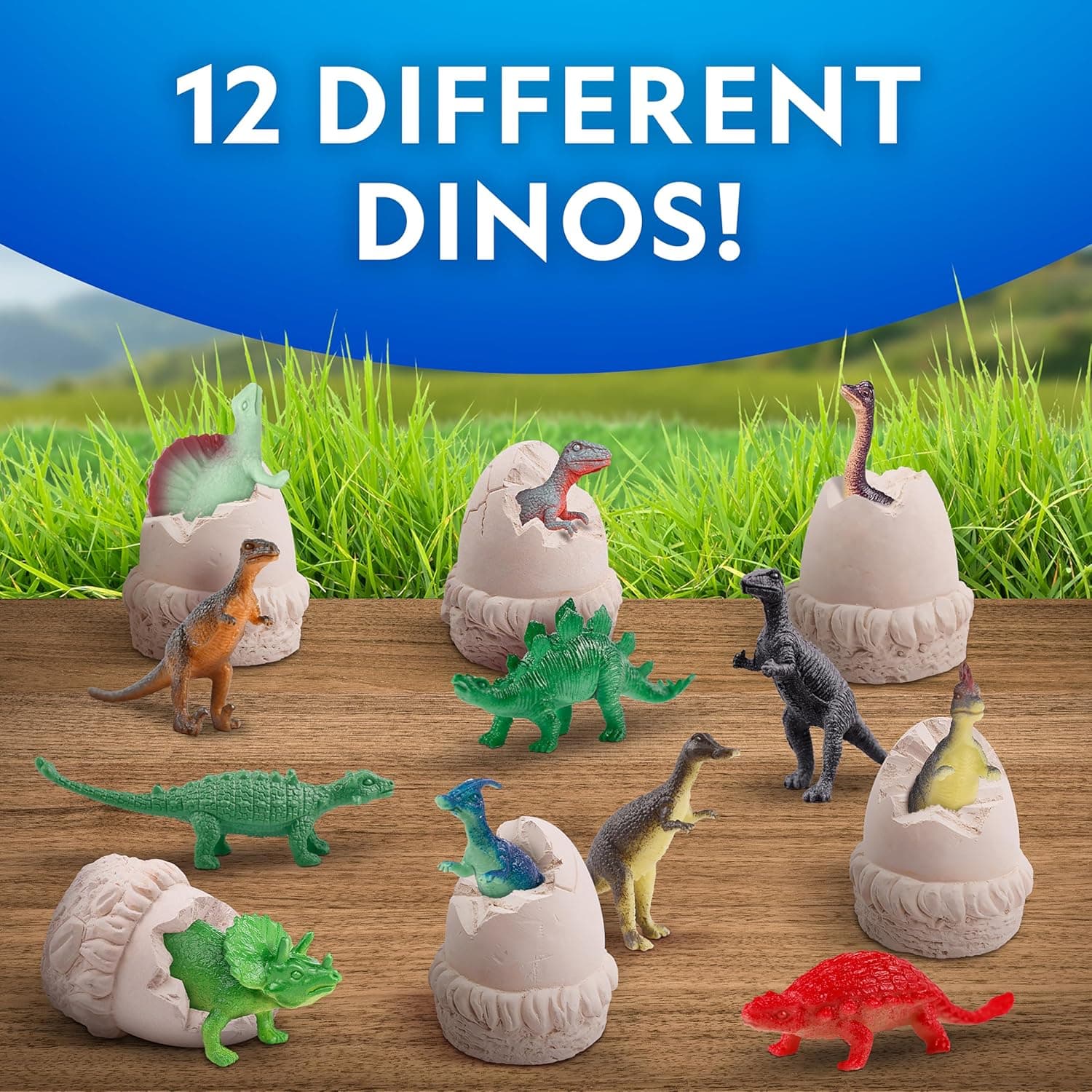 National Geographic Dinosaur Dig Kit - 12 Dino Shaped Dig Bricks with Figures Inside &amp; Excavation Tool Sets, Egg Hunt or Dig Party Activity, Great STEM Toy for Boys &amp; Girls, Easter Basket Stuffers : Toys &amp; Games thumbnail 4