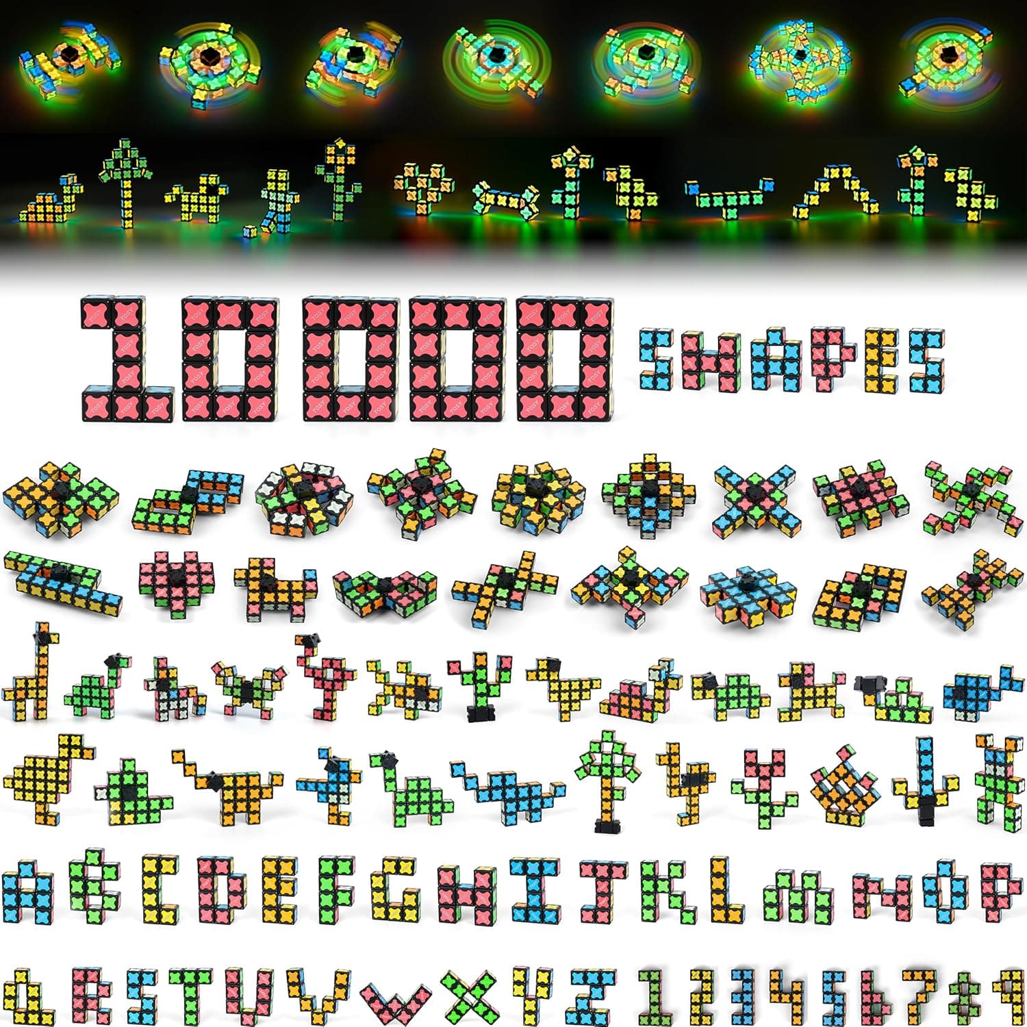 TOSY Magnet Fidget Spinner Glow - 16 Blocks 3-in-1 Toy thumbnail 3